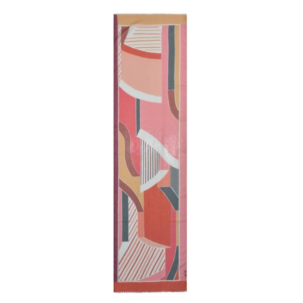 NEW DUPATTA DESIGNS ezra geo design scarf in peach